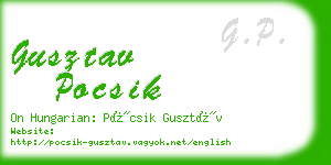 gusztav pocsik business card